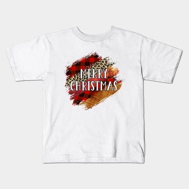 Merry Christmas. Brush Strokes Kids T-Shirt by Satic